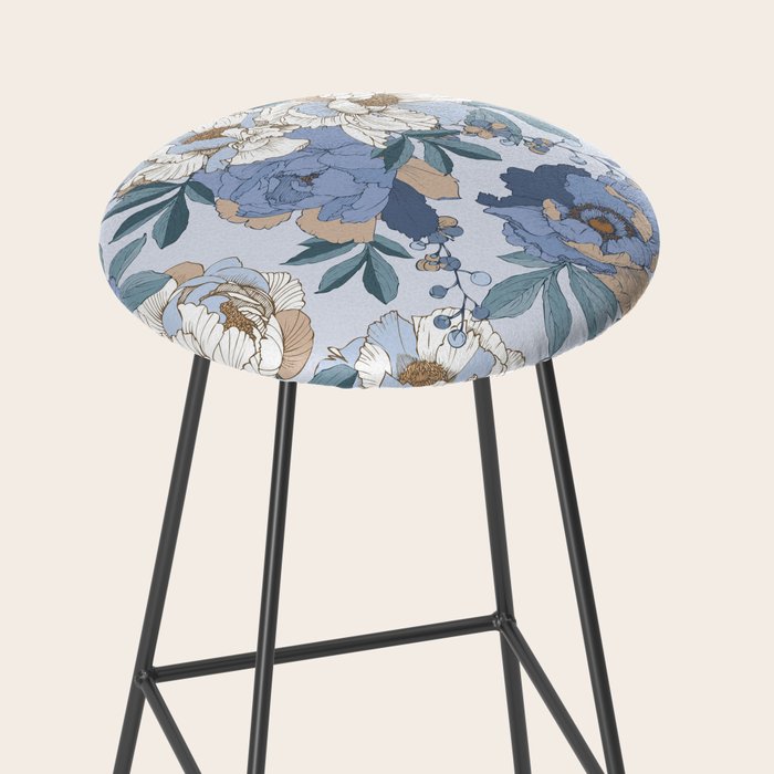  lush blue peonies  Stool Gallery Image 2