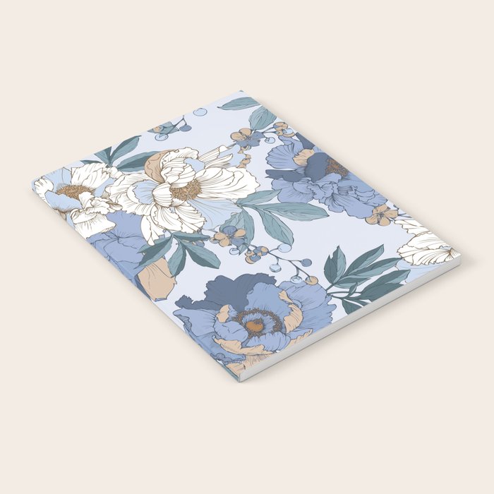  lush blue peonies  Notebook Gallery Image 1