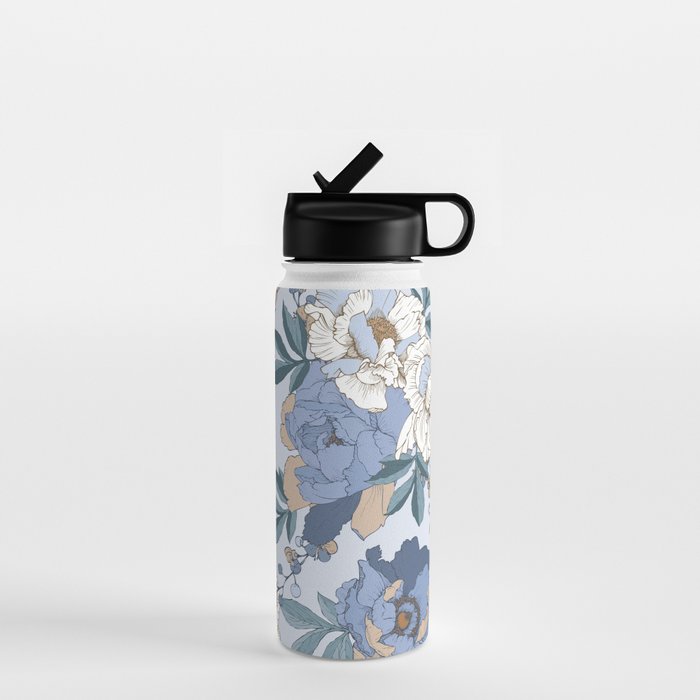  lush blue peonies  Water Bottle Gallery Image 1