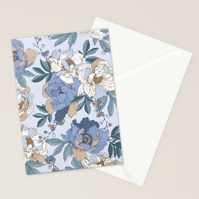  lush blue peonies  Stationery Card Gallery Image 2