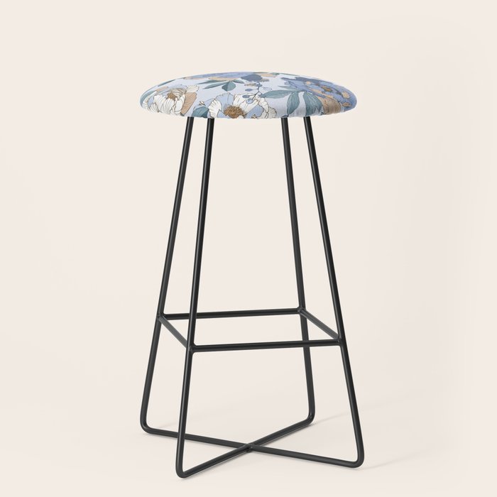  lush blue peonies  Stool Gallery Image 1