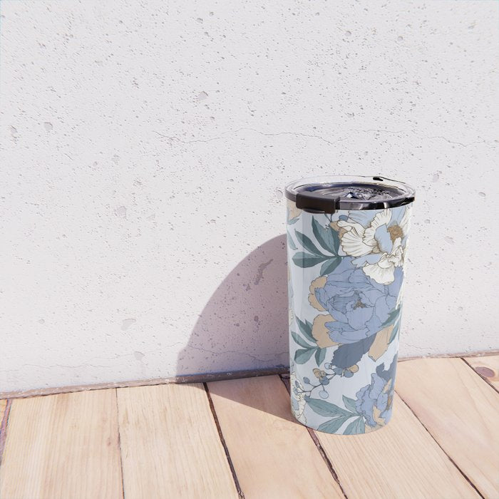 lush blue peonies  Travel Mug Gallery Image 4