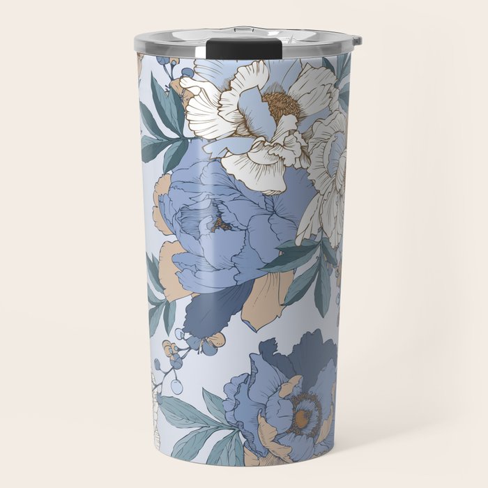  lush blue peonies  Travel Mug Gallery Image 1