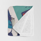 Peace in Chaos, Abstract Face Human Boho Humanity, Eclectic Collage Contemporary Concept Mindset Throw Blanket Gallery Image 3