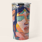 Peace in Chaos, Abstract Face Human Boho Humanity, Eclectic Collage Contemporary Concept Mindset Travel Mug Gallery Image 1