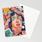 Peace in Chaos, Abstract Face Human Boho Humanity, Eclectic Collage Contemporary Concept Mindset Stationery Card Gallery Image 2