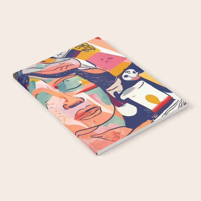 Peace in Chaos, Abstract Face Human Boho Humanity, Eclectic Collage Contemporary Concept Mindset Notebook Gallery Image 1