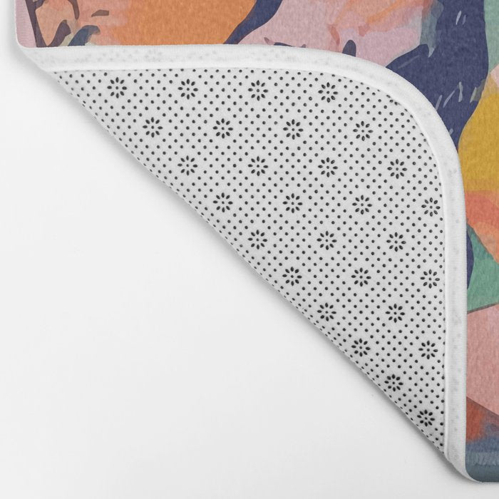 Peace in Chaos, Abstract Face Human Boho Humanity, Eclectic Collage Contemporary Concept Mindset Bath Mat Gallery Image 2