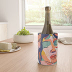 Peace in Chaos, Abstract Face Human Boho Humanity, Eclectic Collage Contemporary Concept Mindset Wine Chiller Gallery Image 4