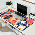 Peace in Chaos, Abstract Face Human Boho Humanity, Eclectic Collage Contemporary Concept Mindset Desk Mat Gallery Image 2