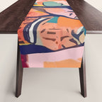 Peace in Chaos, Abstract Face Human Boho Humanity, Eclectic Collage Contemporary Concept Mindset Table Runner Gallery Image 1