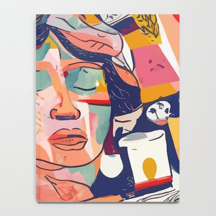 Peace in Chaos, Abstract Face Human Boho Humanity, Eclectic Collage Contemporary Concept Mindset Notebook Gallery Image 4