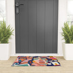 Peace in Chaos, Abstract Face Human Boho Humanity, Eclectic Collage Contemporary Concept Mindset Welcome Mat Gallery Image 3