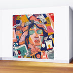 Peace in Chaos, Abstract Face Human Boho Humanity, Eclectic Collage Contemporary Concept Mindset Wall Mural Gallery Image 2