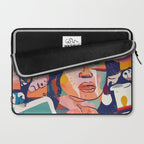 Peace in Chaos, Abstract Face Human Boho Humanity, Eclectic Collage Contemporary Concept Mindset Laptop Sleeve Gallery Image 2