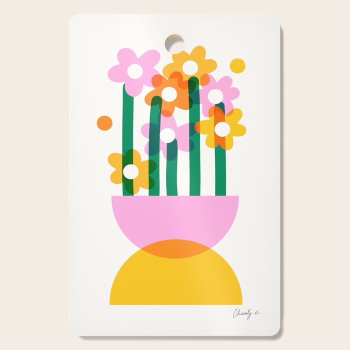 Abstract Flower Pot  Cutting Board Gallery Image 1