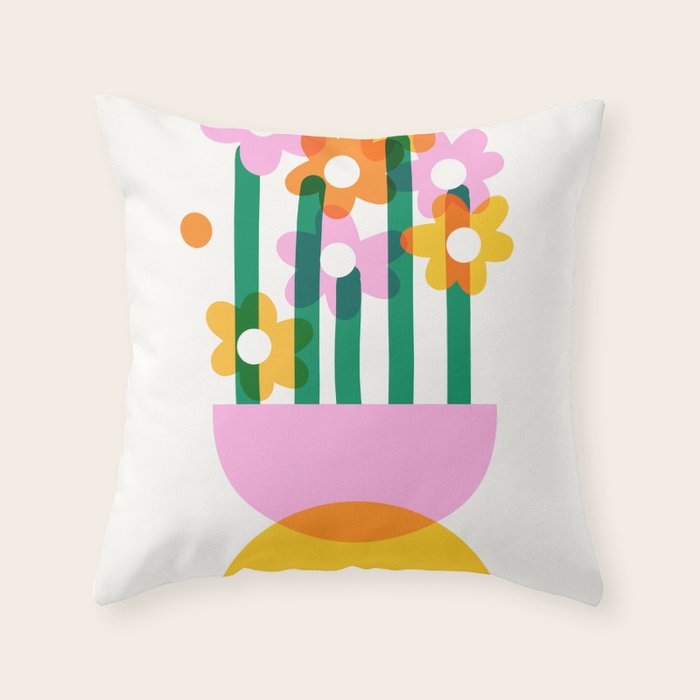 Abstract Flower Pot  Throw Pillow Gallery Image 6