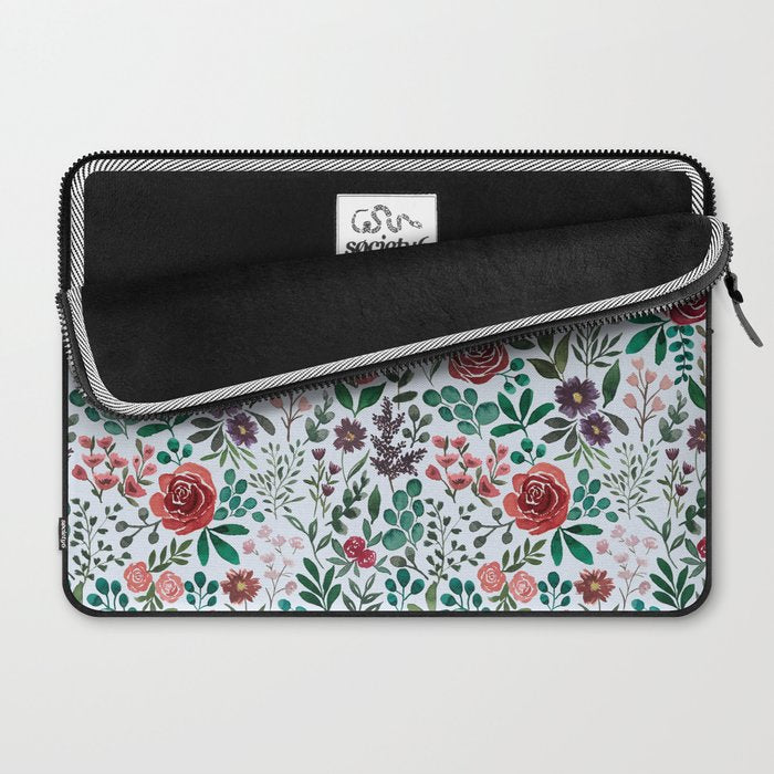 Pink and Purple Flowers Pattern Laptop Sleeve Gallery Image 2