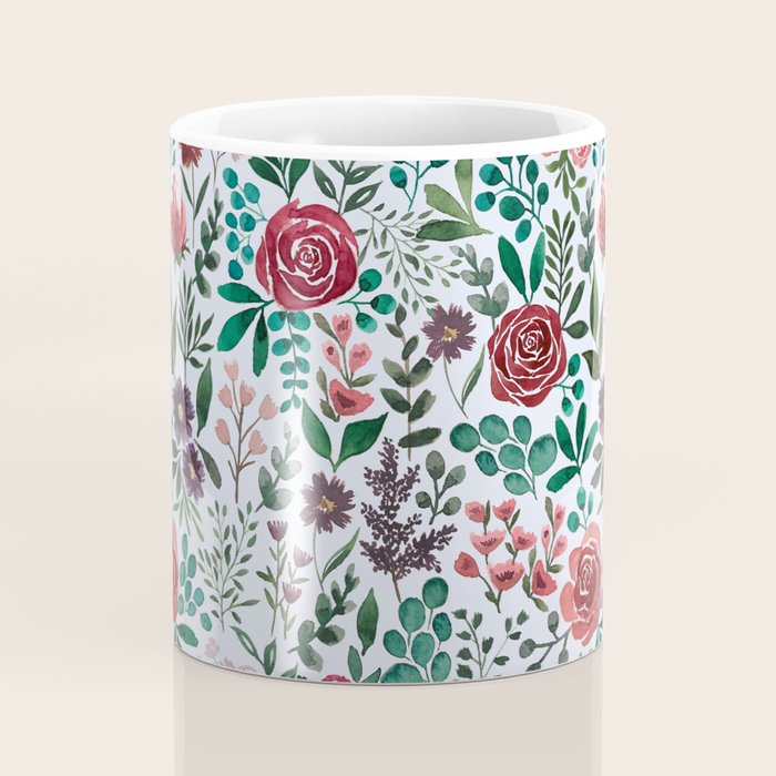 Pink and Purple Flowers Pattern Coffee Mug Gallery Image 4