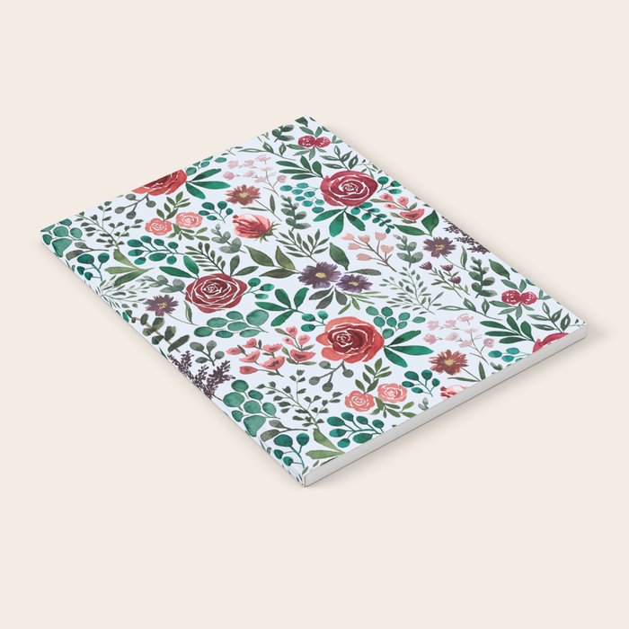 Pink and Purple Flowers Pattern Notebook Gallery Image 2