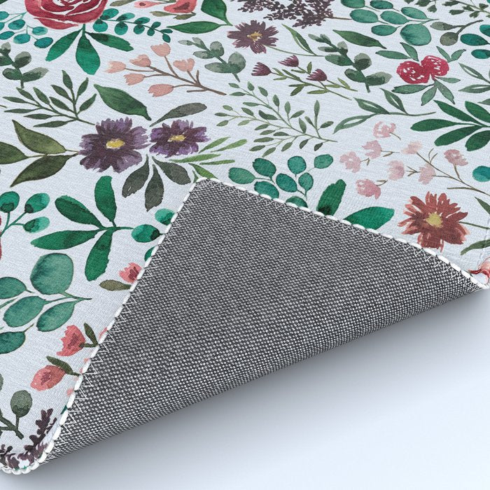 Pink and Purple Flowers Pattern Rug Gallery Image 4