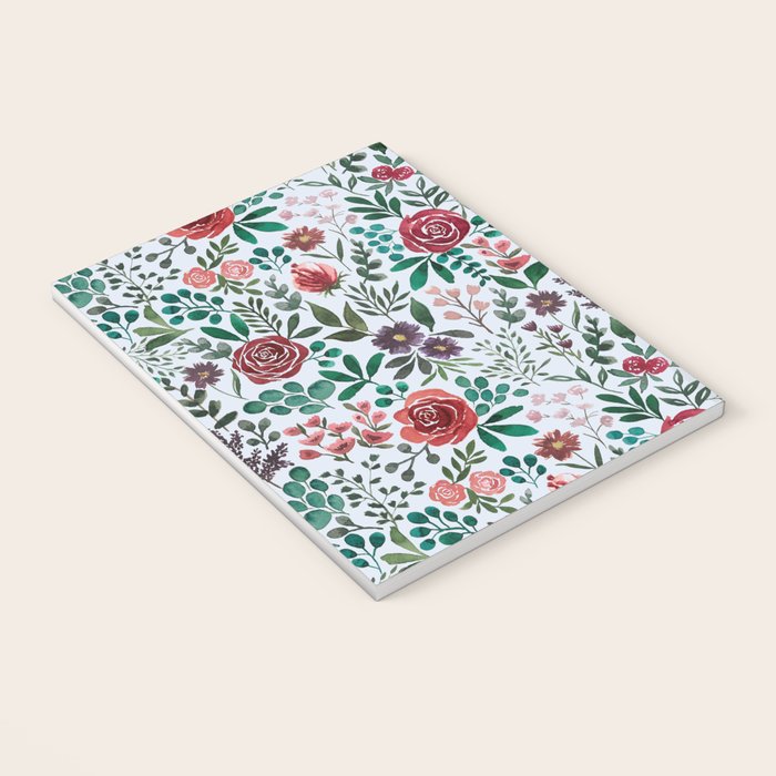 Pink and Purple Flowers Pattern Notebook Gallery Image 3