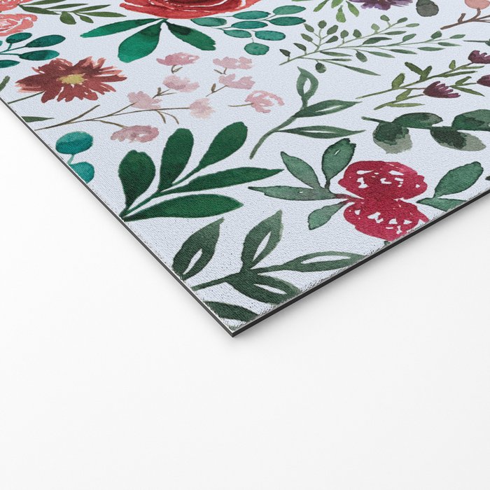 Pink and Purple Flowers Pattern Welcome Mat Gallery Image 2