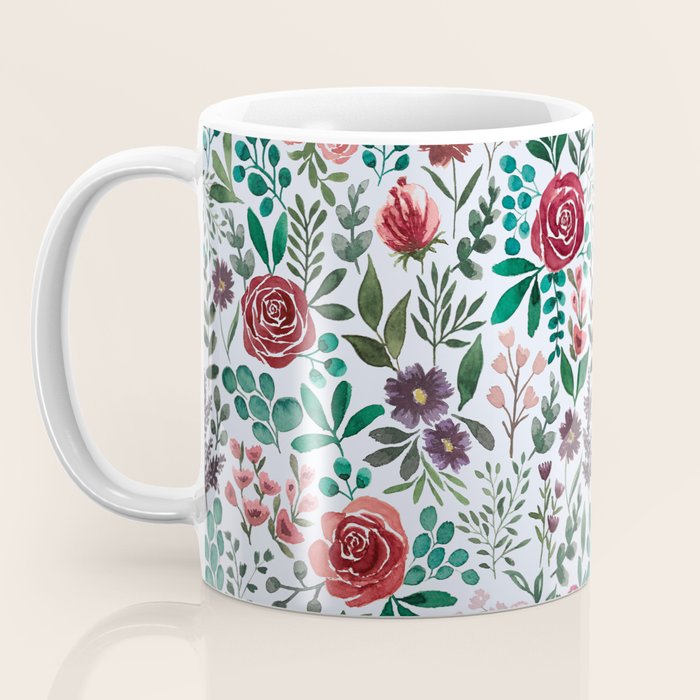 Pink and Purple Flowers Pattern Coffee Mug Gallery Image 3