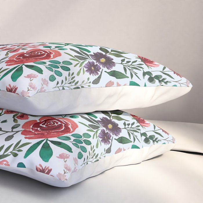 Pink and Purple Flowers Pattern Pillow Sham Gallery Image 3