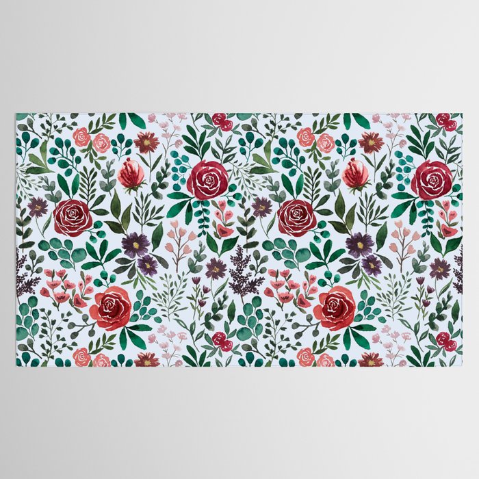 Pink and Purple Flowers Pattern Tablecloth Gallery Image 2