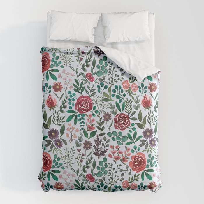 Pink and Purple Flowers Pattern Duvet Cover Gallery Image 6