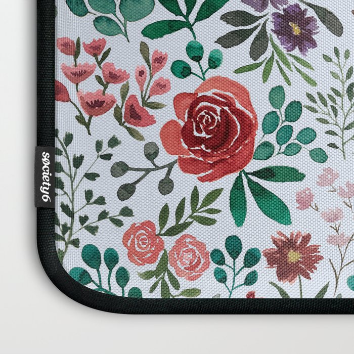 Pink and Purple Flowers Pattern Laptop Sleeve Gallery Image 3