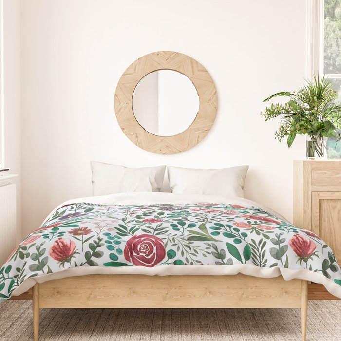 Pink and Purple Flowers Pattern Duvet Cover Gallery Image 3