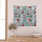 Pink and Purple Flowers Pattern Wall Tapestry Gallery Image 2
