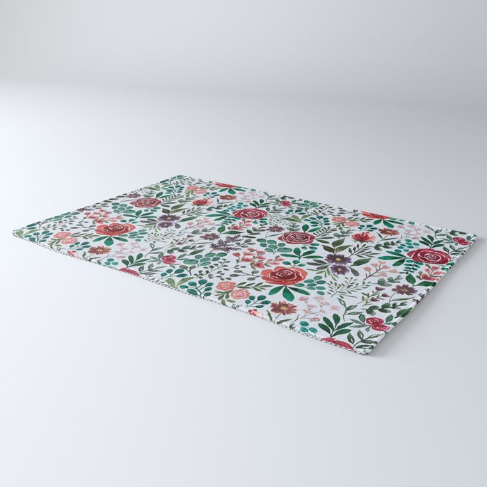 Pink and Purple Flowers Pattern Rug Gallery Image 3