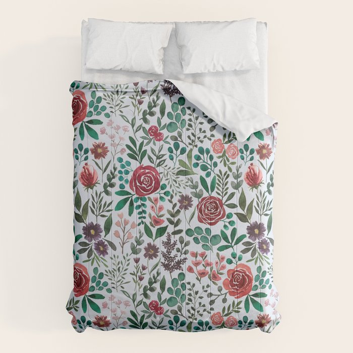 Pink and Purple Flowers Pattern Comforter Gallery Image 1