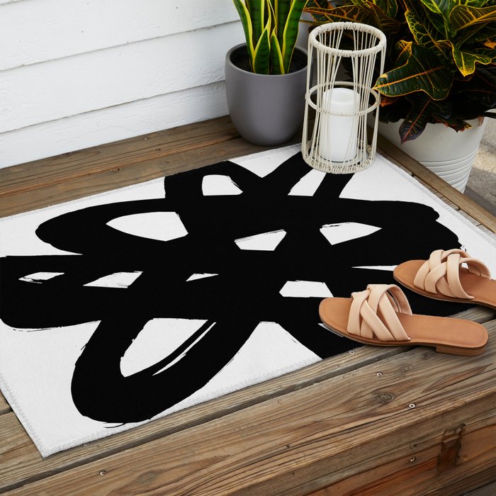 Radioactive Ink White Background Outdoor Rug Gallery Image 2