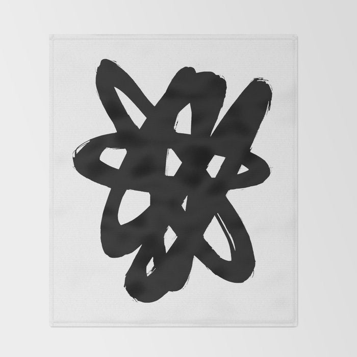 Radioactive Ink White Background Throw Blanket Gallery Image 2