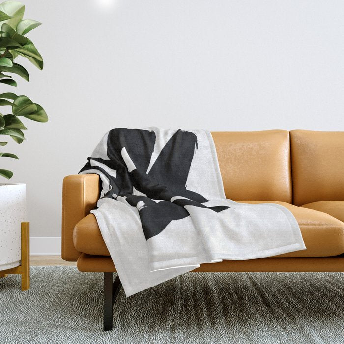 Radioactive Ink White Background Throw Blanket Gallery Image 1