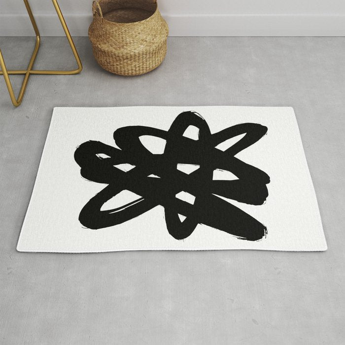 Radioactive Ink White Background Rug Gallery Image 1