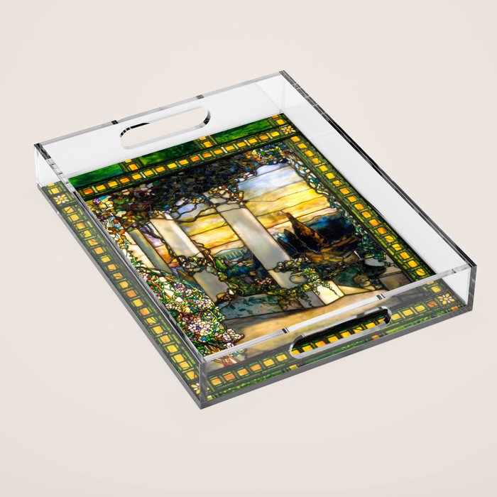Louis Comfort Tiffany "Howell Hinds House Window" Acrylic Tray Gallery Image 1