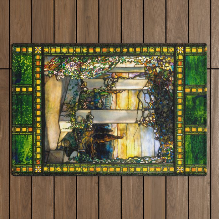 Louis Comfort Tiffany "Howell Hinds House Window" Outdoor Rug Gallery Image 1