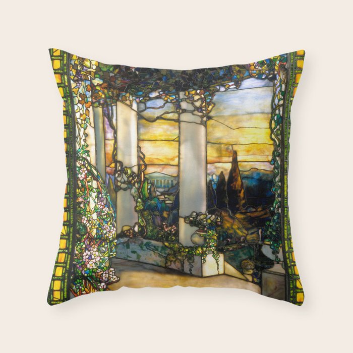 Louis Comfort Tiffany "Howell Hinds House Window" Throw Pillow Gallery Image 6