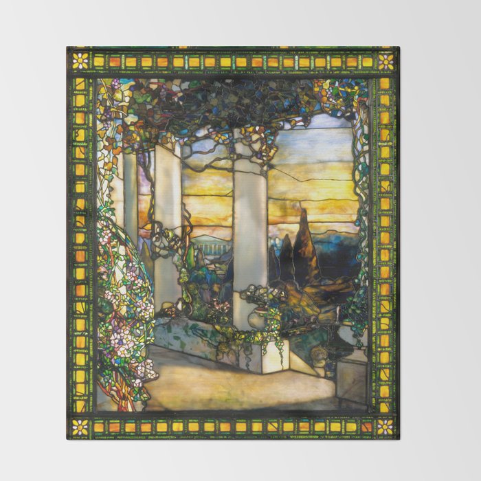 Louis Comfort Tiffany "Howell Hinds House Window" Throw Blanket Gallery Image 2