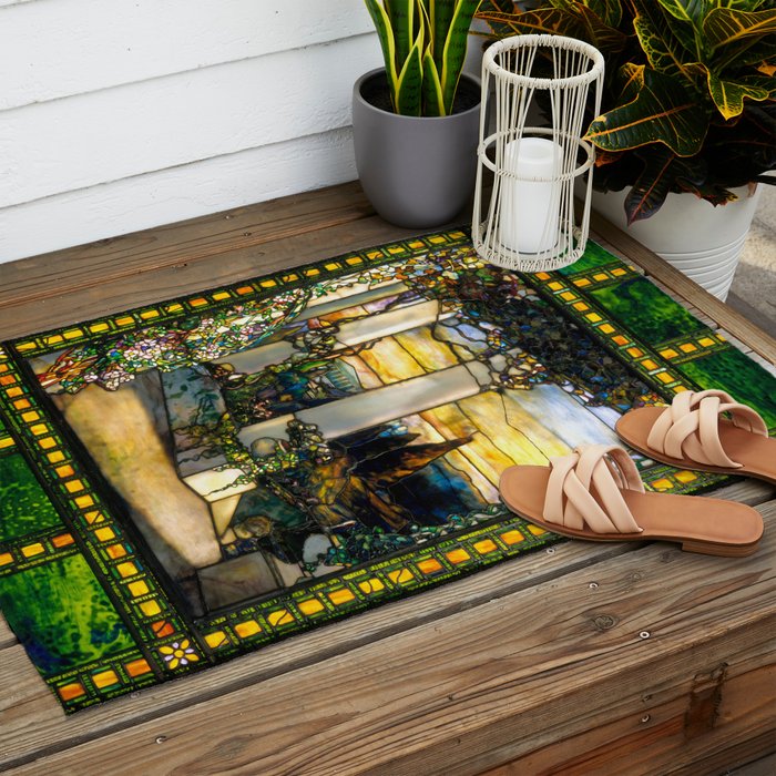 Louis Comfort Tiffany "Howell Hinds House Window" Outdoor Rug Gallery Image 2