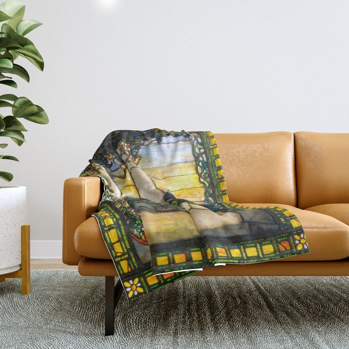 Louis Comfort Tiffany "Howell Hinds House Window" Throw Blanket Gallery Image 1