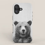 Grizzly Bear - Black & White iPhone Case Gallery Image 1