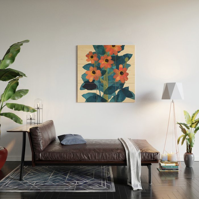 Mexican Sunflower Study Wood Wall Art Gallery Image 2
