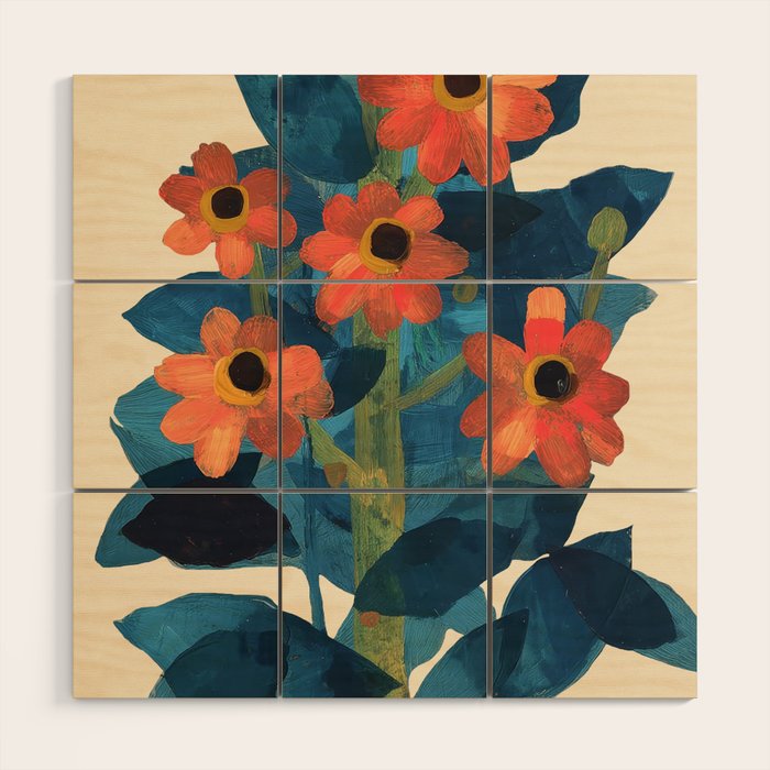 Mexican Sunflower Study Wood Wall Art Gallery Image 1