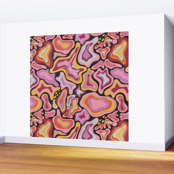 Splish splash pink Wall Mural Gallery Image 2